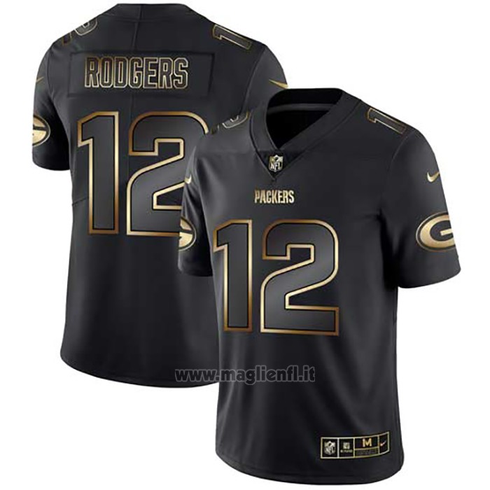 Maglia NFL Limited Green Bay Packers Rodgers Vapor Untouchable Nero